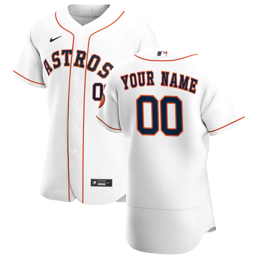 Mens Houston Astros Nike White Home Authentic Custom MLB Jerseys->customized mlb jersey->Custom Jersey